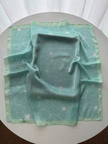 1pc Square Satin Paisley Print Headscarf Scarf For Women, Headwrap Accessory - Mint Green - View 3