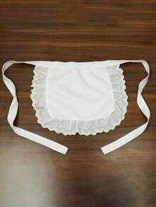 1pc Children's White Apron, Durable, Minimalist Waist Design [Floral Lace Style Randomly Shipped] - Multicolor - View 11