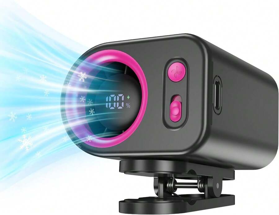 Miniso Ventilador de clip portátil de alta velocidad Meisu, batería de 3000mAh, carga rápida USB-C, motor de hasta 20,000 RPM, pantalla inteligente, ajustable 360°, adecuado para oficina, hogar, exterior, diseño multifuncional, ventilador de mano/escritorio/clip de cintura