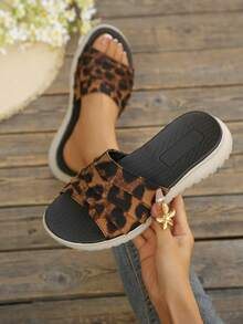 2026 Women's Bohemian Braided Double Strap Platform Sandals, Summer Casual Beach Comfortable Open Toe Flat Slides - Brown (A076) - View 1