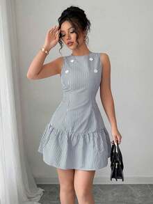 Women Short Dresses - Grey - View 1