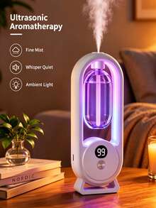 D8 高端香氛擴香機，自動 USB 加濕器，芳香噴霧器，可充電式電氣空氣淨化器，附彩色氛圍燈。5 種工作模式，兼容 6 種香氛精油，適用於臥室、客廳、書桌、大空間、寵物區、酒店和汽車（薰衣草、茉莉、梔子花、檀香、佛手柑、花香、節日禮物） - 多香型 - 查看 2
