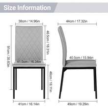 Dining Table And Chairs Set 2/4, Square Kitchen Dining Room Set Kitchen Table With 2/4 Chairs, Space Saving For Small Space Apartment, Dining Room, Kitchen, Black Table With 2/4 Chairs - Light Grey - View 2