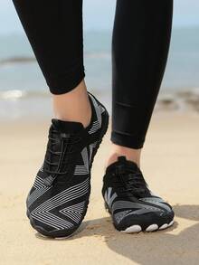Nouvelles chaussures amphibies pour hommes, chaussures de sport de fitness, chaussures de plage, de natation et de randonnée extérieur - Noir - Voir 5