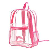 Large Capacity Transparent Backpack Casual Zipper Waterproof Clear Backpack School Bag Visible PVC Backpack Travel Bag For Women - 黑色 - 查看 9