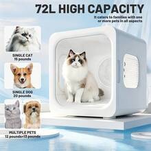 Three-Dimensional Surround Wind Pet Hair Dryer With Adjustable Speed And Temperature,Home Dog Hair Dryer,For Small And Medium Dogs And Cats , Pet Beauty Tools - White - View 1