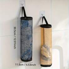 3 piezas/Set - Estante de almacenamiento de bolsas de plástico de malla colgante, bolsa de almacenamiento de bolsas de basura de cocina, solución de almacenamiento que ahorra espacio, adecuado para cocina, sala de estar, baño, dormitorio, para organización del hogar, organiza eficientemente tu cocina - Multicolor - Ver 9