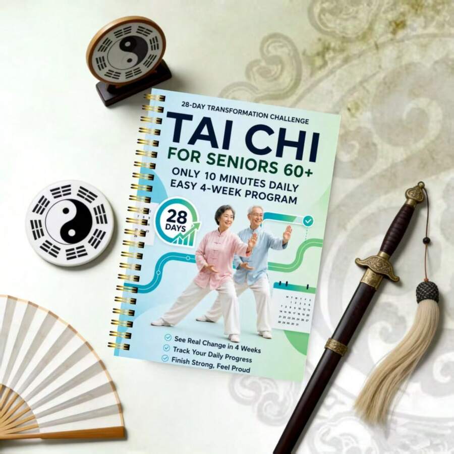 Manual de práctica de Tai Chi para personas mayores y principiantes - Encuadernación espiral, incluye ejercicios diarios progresivos, rutinas de movimiento suave adecuadas para acondicionamiento físico, entrenamiento y práctica, guía paso a paso de Tai Chi - A - Ver 1