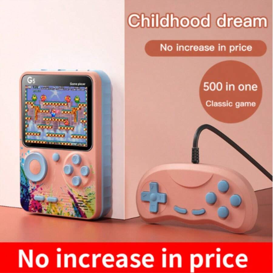 G5 500-In-1 Mini Handheld Game Console, Portable Retro Game Player With 8-Bit Color LCD Screen