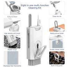 8-In-1 Multi-Functional Cleaning Kit (Keyboard/Laptop Cleaner), Suitable For Cleaning Smartphones, Keyboards, Cameras, Computer Monitors, Headphones, Tablets And More Devices - A - View 6