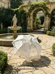 1pc Women's Fashionable Elegant Lace Parasol - Lace Umbrella - Suitable for One Person - View 7