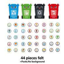 Quixorblex 44-Piece Felt Learning Set, Cartoon-Themed, For Early Education. Includes Garbage Sorting, Recycling And Life Skills Props. Montessori Teaching Resources For Home, School And Classroom Use. Educational Felt For Classification And Learning Activities - Multicolor - View 11