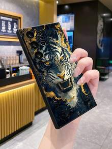 1個兇猛虎頭UV印刷防震手機殼，適用於/Galaxy/Android機型 - 黑色 - 查看 6