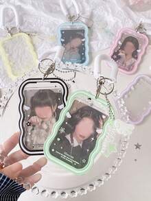 1 PC Small Wing Card Holder, Student Ripple Three Inch Storage Set, Star Chasing Small Card Display Set Pendant - Multicolor - View 9