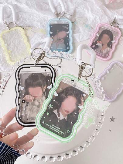 1 PC Small Wing Card Holder, Student Ripple Three Inch Storage Set, Star Chasing Small Card Display Set Pendant