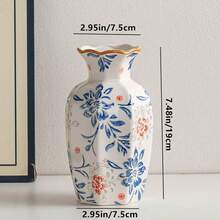 1 Stück chinesische Blau-Weiß Porzellanvase, vintage Eingangsbereich Dekoration, hochwertige keramische Blumenvase für Zuhause, Lobby, Hotel, Restaurant, Blumenarrangements, Hydrokultur, Dessertladen - Mehrfarbig - Übersicht 25
