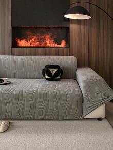 1pc Solid Color Stretch Sofa Cover, Minimalist Pet-Friendly Anti-Slip Anti-Dirty Anti-Scratch, Suitable For All Seasons, Machine Washable, For Living Room Bedroom Office Single/2/3/4-Seater Sofa - Dark Grey - View 5
