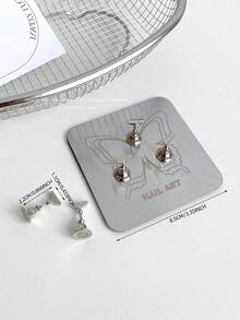 3D Stainless Steel Magnetic Rectangular Nail Art Practice Holder With Soft Pad, No Hole Limitation, Free Placement, Includes Magnetic Alloy Colored Pieces, Nail Art DIY Accessory, Photography Display Props - Multicolor - View 23