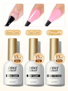 PEACECOLOR 10ml Nail Prep And Gel Set Choose 5-In-1 Or 3-In-1 Dehydrator Primer Base Glossy Matte Top Coat Soak Off UV LED For Summer Vacation Gift - 查看 13