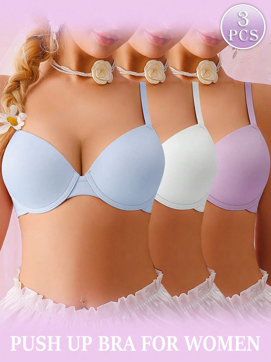 Bộ 3 áo ngực có gọng thời trang nữ MIMILEMON - Nâng ngực, tạo dáng gợi cảm, thoải mái suốt cả ngày, định hình vóc dáng hàng ngày.