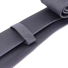 Set Of 5 Light Gray Formal Ties For Groomsmen, Weddings, Events, And Conferences - 鉛灰色 - 查看 6