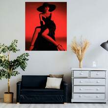 Pintura decorativa artística para mujer, estilo retro y moderno, 2D plana, 1 pieza - Sala de estar, dormitorio, estudio, mural para el hogar, arte de decoración de pared, decoración del hogar, regalo perfecto, decoración de festival - Enmarcado - Ver 5