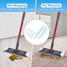 Mop Replacement Pads For O Cedar H2prO Flat Mop System, Mop Handle For O-Cedar H2pro Mop, Reusable Microfiber Mop Pads For Ocedar Flat Mop, Include 4 Mop Pad Refills And 4-Section Mop Handle - Trắng - Xem 5
