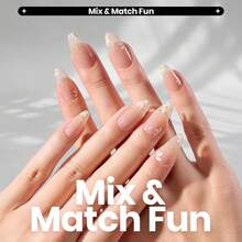 Beetles 12 Colors Jelly Pink Glitter Nail Polish Set, Quick Dry Air Dry Fingernail Polish, Chic DIY Spring Nail Art Home Use - 12 Colors Serenely Chic - 查看 3