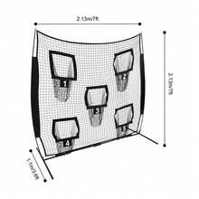 WUPYI2018 Rugby Throwing Net, Rugby Throwing Net With 5 Target Pockets, Throwing Net - Black - View 2
