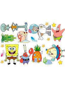 SpongeBob SquarePants 1 قطعة ملصق حائط بشكل مربع مناسب للنوافذ والجدران والحمامات والغرف النوم وهدايا عيد الميلاد وديكورات حفلات العطلات - ملصقات جدارية - مشاهدة 8