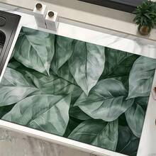 1pc Vintage Botanical Pattern Absorbent Dish Drying Mat, Home Decor, Suitable For Espresso Machine, Sink, Faucet, Bathroom, Kitchen Accessories - Multicolor - View 2