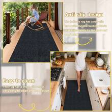 1 rollo de alfombra con respaldo desprendible y adhesivo, con una superficie autoadhesiva antideslizante. Estas alfombras suaves son adecuadas para alfombras, azulejos, cocina, dormitorio, interior y exterior, alfombra multiusos - 1PC - Ver 3