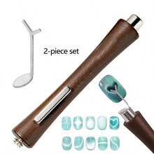 Outil de nail art magnétique 4-en-1 œil de chat, outil de nail art œil de chat en forme de cœur, baguette magnétique multifonctionnelle pour vernis gel UV marron foncé à taille fine, design artistique, facile à saisir, convient pour l'art des ongles à la maison et en salon, accessoires de nail art, cadeau sélectionné pour la famille, les couples, les amis. - Multicolore - Voir 9