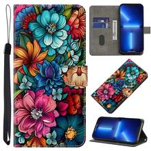 GLANDOTU Universal Multi-Brand & Multi-Model Floral Printed Leather Phone Wallet With Card Slots, Stand And Lanyard - Multicolor - View 1