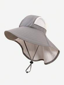 1 Stück Kleinkind Jungen Tiermuster Sonnenhut, schnelltrocknender Mesh-Nackenschutz Sonnenhut, verstellbarer Anti-Verlust Kinnriemen, +Kinder Sommer Strand Pool Camping Reise Sonnenschutz Hut - 1PC - Übersicht 14