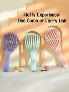 This Wet & Dry Hair Comb Can Be Used For Detangling And Massaging, Suitable For All Hair Types Including Straight, Long, Thick And Curly Hair. It Can Detangle Hair Strands, Making Hair Shiny, Voluminous And Smooth - Multicolor - View 4
