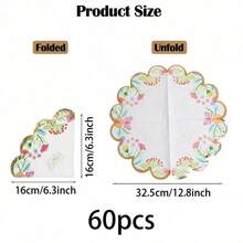 1/10/20 piezas Servilletas desechables elegantes con estampado floral de primavera y mariposa en relieve dorado, bordes rizados, para cóctel, decoraciones de fiesta de té de primavera, cumpleaños y bodas - Multicolor - Ver 6