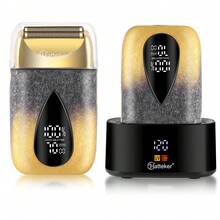 1 قطعة ماكينة حلاقة كهربائية ذات رأس مزدوج بتردد، متعددة السرعات، تنظيف بالأشعة فوق البنفسجية، أداة إزالة شعر الوجه والتبييض لصالونات الحلاقة - متعدد الألوان - مشاهدة 12
