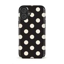 1pc Black Polka Dot UV Printed Pattern Design Leather Texture Phone Case - Multicolor - View 3