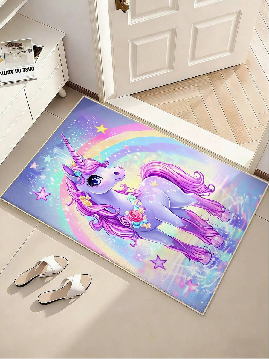 1PC Cartoon Patterned Children'S Carpet, Polyester Game Mat, Anti Suitable For Children And Teenagers' Daily Play In Bedrooms And Living Rooms - Multicolor - View 1