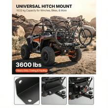 [Free Shipping] Winch Mount, 3600 Lbs / 1633 Kg Load Capacity, Trailer Hitch Winch Mount With 2-Inch Receiver, 2/4 Winch Bolt Holes, Powder Coated Steel, Suitable For ATV UTV Pickup Truck, Black-XY832112 - Multicolor - View 6