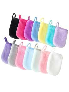 12pcs Reusable Makeup Remover Pads With Edge Design, Slouchy Washable Makeup Remover Pads, 6/3/1 Pcs Set - Multicolor - View 6