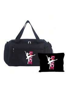 Dance Print Fitness Travel Bag Set, Ballet Fitness Bag With Shoulder Strap, Portable Makeup Bag, Large Capacity Sports Travel Bag, Fashionable Weekend Travel Bag, Suitable For Dance Classes, Fitness, Travel, Gymnastics And Practice, Ideal Gift For Dance Students, Women, Friends, Lovers, Unique Birthday Gift, Holiday Gift, Party Gift, Vacation Gift And Back To School Gift - Multicolor - View 14