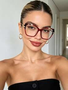 1 Pair Extra Large Square Tortoiseshell Metal Eyeglass Frames ...