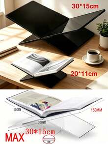 1件 X型透明書架（使用前請撕除保護膜），壓克力閱讀書架，閱讀音樂專輯書展示架，黑白書架，居家展示架，適用於圖書館、食譜、音樂專輯、聖經及各種書籍的閱讀與收納，亦可作為廚房檯面裝飾 - 彩色 - 查看 10