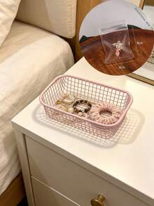 4pcs/1pc Mini Macaron Color Metal Storage Basket, Fashionable Desktop Organizer Rack, Minimalist Home Decor, Multi-Function Desktop Storage Rack, Suitable For Office Desk & Vanity, Lightweight Rust-Resistant Metal Storage Box, Smooth Edges - Multiple Styles - View 12