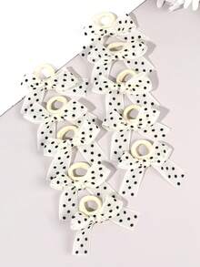 10pcs Cute Polka Dot Bow Hair Ties For Girls Exquisite Small Bow Hair Bands Girls Foft Elastic Ponytail Holders Fairy Style Polka Dot Rubber Bands Girls Daily Headpiece Teens Hair Accessories - Multicolor - View 5