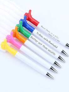 [Custom] 1pc Customized Cool Thumb Up Ballpoint Pen With Inspirational Quote, Perfect Thank You Gift, Fun Office Stationery, Ideal For Employee Recognition, Students, Teachers, Nurses And Colleagues Back To School Season - Multicolor - View 7