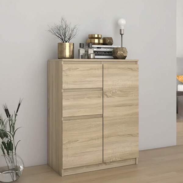 1 stuk ruime hoge opbergkast, met grote laden en afgesloten kastruimte. Stevig ontwerp met meerdere compartimenten werkt perfect in de slaapkamer. Beschikbaar in verschillende stijlen, deze veelzijdige unit kan dienen als opbergkast