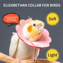 Bird Recovery Neck Collar, Soft Lightweight Anti-Pecking Conical Collar, Suitable For Parrots, Protective Collar To Prevent Feather Plucking And Biting, Multiple Sizes Available - Flower - View 3